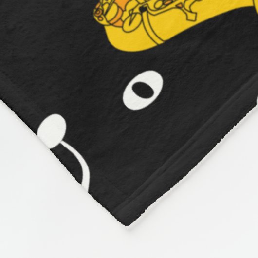 Saxophone Music Note Pattern Fleece Deken (Hoek)