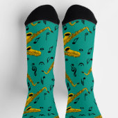 Saxophone Music Note Pattern Sokken (Top)