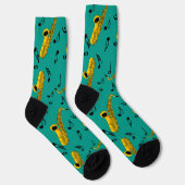 Saxophone Music Note Pattern Sokken (Rechts)