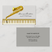 Saxophone Music Teacher Piano Keyboard Musicus Visitekaartje (Voorkant / Achterkant)