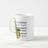 Saxophone musical 13 B Koffiemok (Voorkant links)