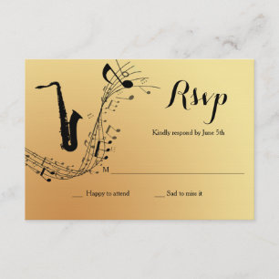 Saxophone Musical Instrument RSVP Card Kaart