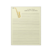 Saxophone Musician Band Teacher Notepad Notitieblok (Gedraaid)