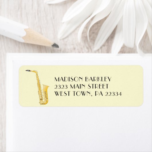 Saxophone Musicien Groupe Enseignant Étiquette (En situation)