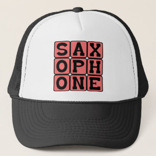 Saxophone, muziekinstrument trucker pet