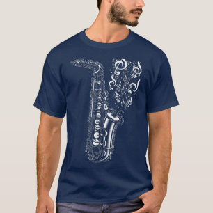 Saxophone Muzieknoten Instrument Musicus Saxophon T-shirt
