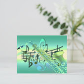 Saxophone Pastel Abstract Design Briefkaart (Staand voorkant)