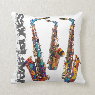 Saxophone Photo Print Square Pillow van Juleez Kussen