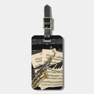 Saxophone & Piano Music op maat Bagagelabel