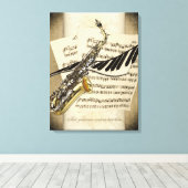 Saxophone & Piano Toile murale personnalisée (Insitu (Plancher de Bois))