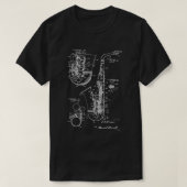Saxophone Player Cool Patentstijl Alto Sax T-shirt (Design voorkant)