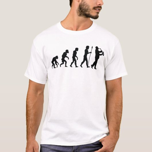 Saxophone Player Evolution T-shirt (Voorkant)