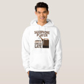 Saxophone Player (Funny) Chocolate Hoodie (Voorkant volledig)