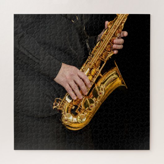 Saxophone Player geeft Saxophonist jazz af Legpuzzel (Horizontaal)