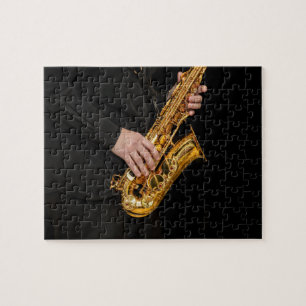 Saxophone Player geeft Saxophonist jazz af Legpuzzel