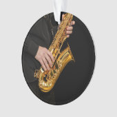 Saxophone Player geeft Saxophonist jazz af Ornament (voorkant)