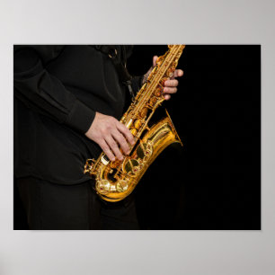 Saxophone Player geeft Saxophonist jazz af Poster