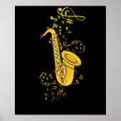 Saxophone Player Jazz Music Gift Mannen Big Band Poster (Voorkant)