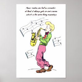 Saxophone Player Music citeert stripboekkunst Poster