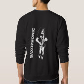 Saxophone Player Musician on Dark Sweatshirt (Achterkant)