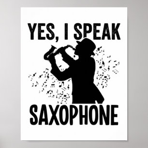Saxophone Player Muzikant voor muziekinstrumente Poster