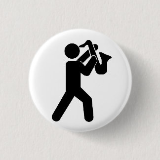 Saxophone Player Pin Ronde Button 3,2 Cm