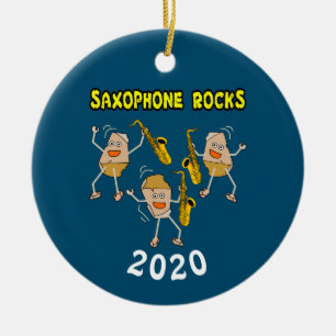 Saxophone Rocks Keramisch Ornament