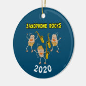 Saxophone Rocks Keramisch Ornament (Links)