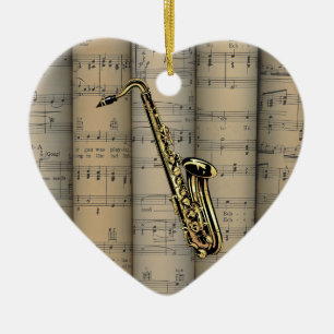 Saxophone ~ Rollend vel Music Background ~ Muziek Keramisch Ornament