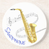 SAXOPHONE - Ronde zandsteenslagkoolaster Zandsteen Onderzetter (Voorkant)