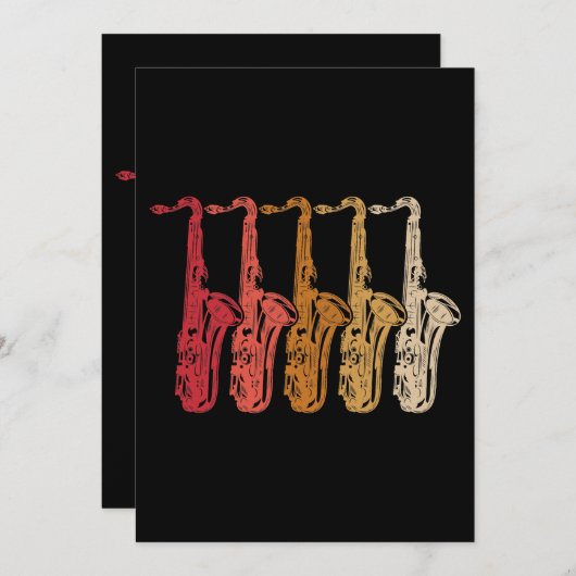 Saxophone Saxaphone Player Music Jazz Tenor Kaart (Voorkant / Achterkant)