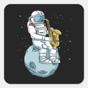 Saxophone Saxophonist Gifts Jazz Music Saxophone Vierkante Sticker