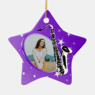 Saxophone Shining Star Photo Ceramic Ornaming Keramisch Ornament