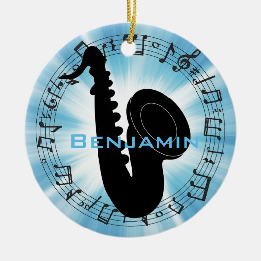 Saxophone Silhouette Design Ornament (Voorkant)