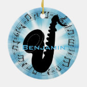 Saxophone Silhouette Design Ornament (Achterkant)