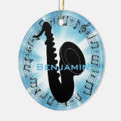 Saxophone Silhouette Design Ornement (Gauche)