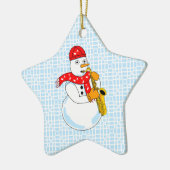 Saxophone Snowman Keramisch Ornament (Links)