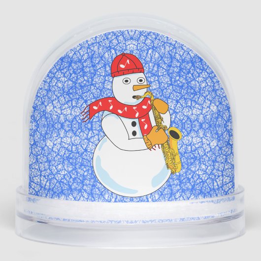 Saxophone Snowman Snow Globe (Avant)