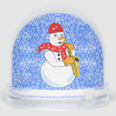 Saxophone Snowman Snow Globe (Arrière)