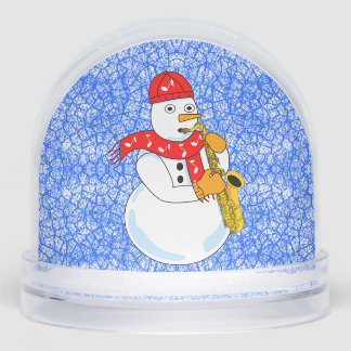 Saxophone Snowman Snow Wereldbol Sneeuwbol
