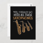 Saxophone Types Briefkaart (Voorkant / Achterkant)