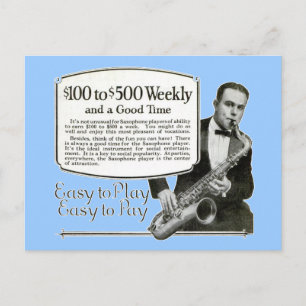 Saxophone Vintage Ad Briefkaart