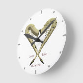 Saxophones En Forme De Coeur Horloge Murale Pour L (Angle)
