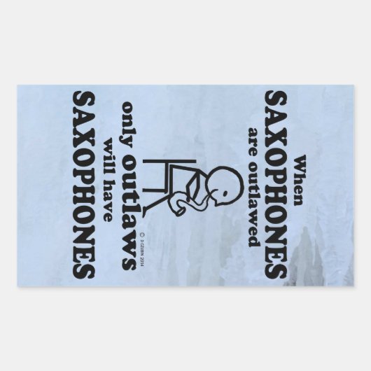 Saxophones Interdit Sticker Rectangulaire (Devant)