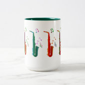 saxophones & "notes musicales" Mug à deux tons, 15 (Centre)