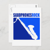 Saxophones Rock! Briefkaart (Voorkant / Achterkant)