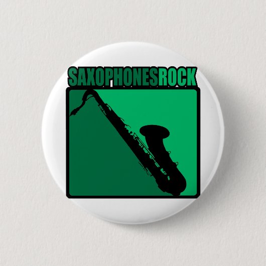 Saxophones Rock! Ronde Button 5,7 Cm (Voorkant)