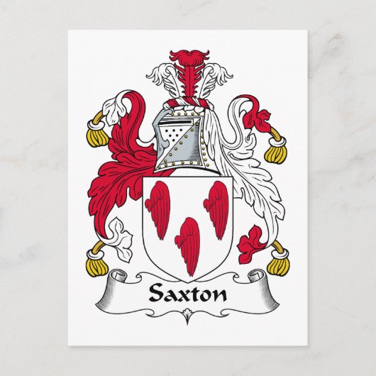 Saxton Family Crest Briefkaart (Voorkant)