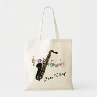 Saxy Thing. Rainbow Notes Saxophone Music Bag Tote Bag