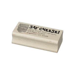SAY CHEESE Cheddar Wedge Fotografe Adres Rubberstempel